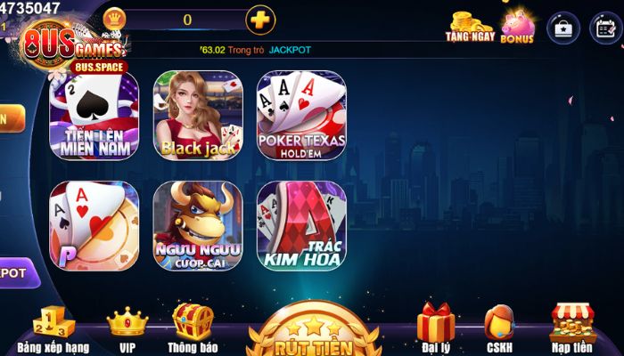 Trò chơi game bài thu hút thành viên